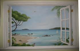 280x180 Murals Washington Oregon Painters - Painting Of Window Scene