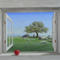 250x250 Murals Fantastic - Painting Of Window Scene
