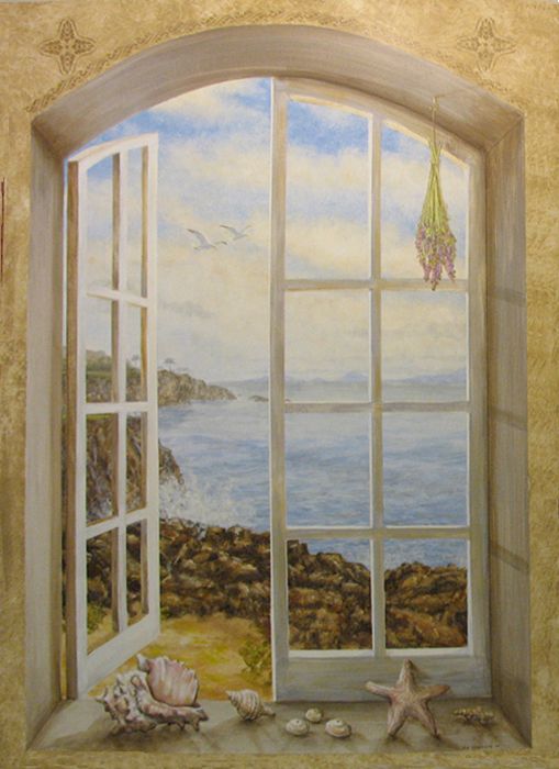 509x700 The 19 Best Window Painting Images On Amy, Paisajes - Painting Of Window Scene