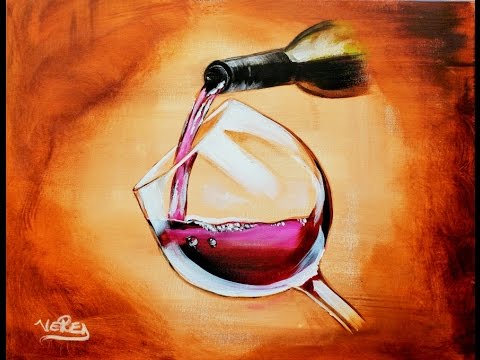 480x360 How To Paint A Wine Glass With Bottle And Water Drops.painting - Painting Of Wine