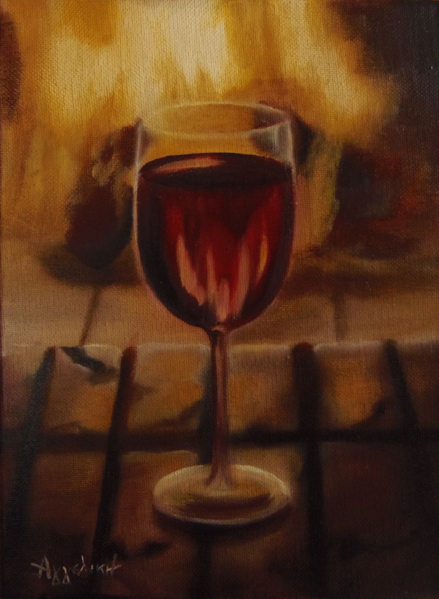 879x1200 A Glass Of Wine (Ageliki - Painting Of Wine