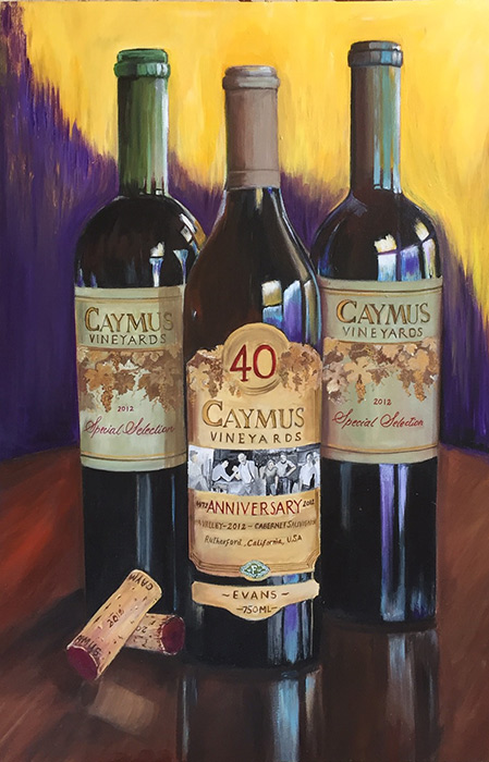 449x700 Fine Art Painting Of Wine Bottles - Painting Of Wine