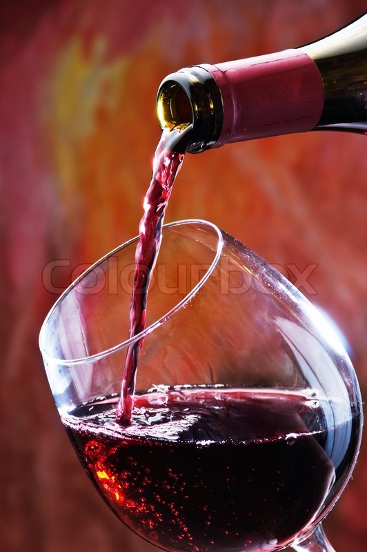 532x800 Red Wine Being Poured Into Wine Glass Stock Photo Colourbox - Painting Of Wine Glass