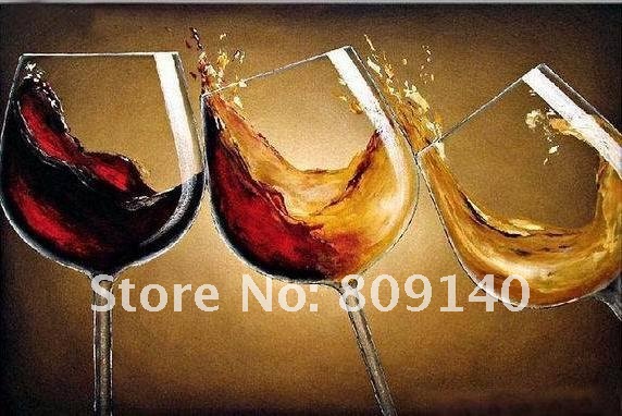 572x382 Painting Wine Glasses Kitchen Decor Free Shipping Abstract Oil - Painting Of Wine Glass