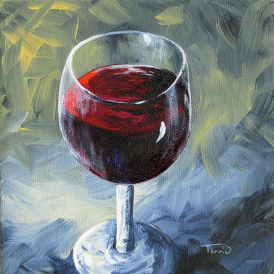 899x900 Glass Of Red Wine Ii Painting By Torrie Smiley - Painting Of Wine Glass