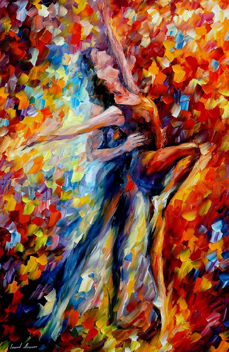 737x1135 Leonid Afremov, Oil On Canvas, Palette Knife, Buy Original - Painting Of Woman Dancing