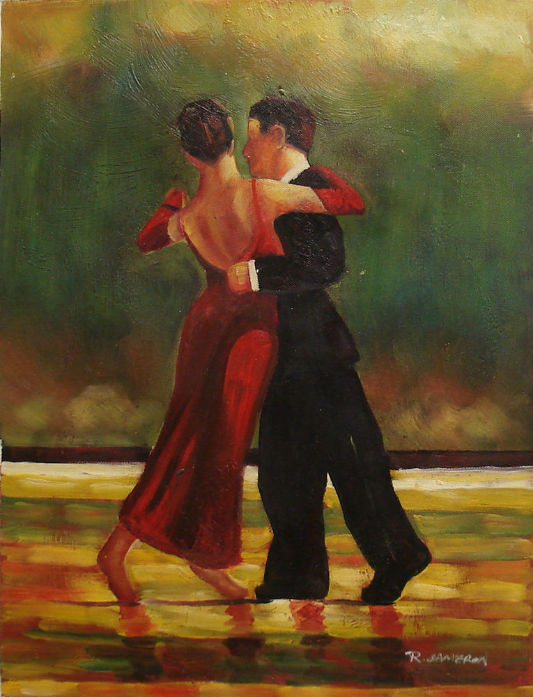 765x1000 Oil Painting Of Man And Lady Dancers Dancing Waltz Portrait - Painting Of Woman Dancing