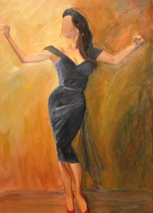 502x700 Sharareh Chakamain - Painting Of Woman Dancing