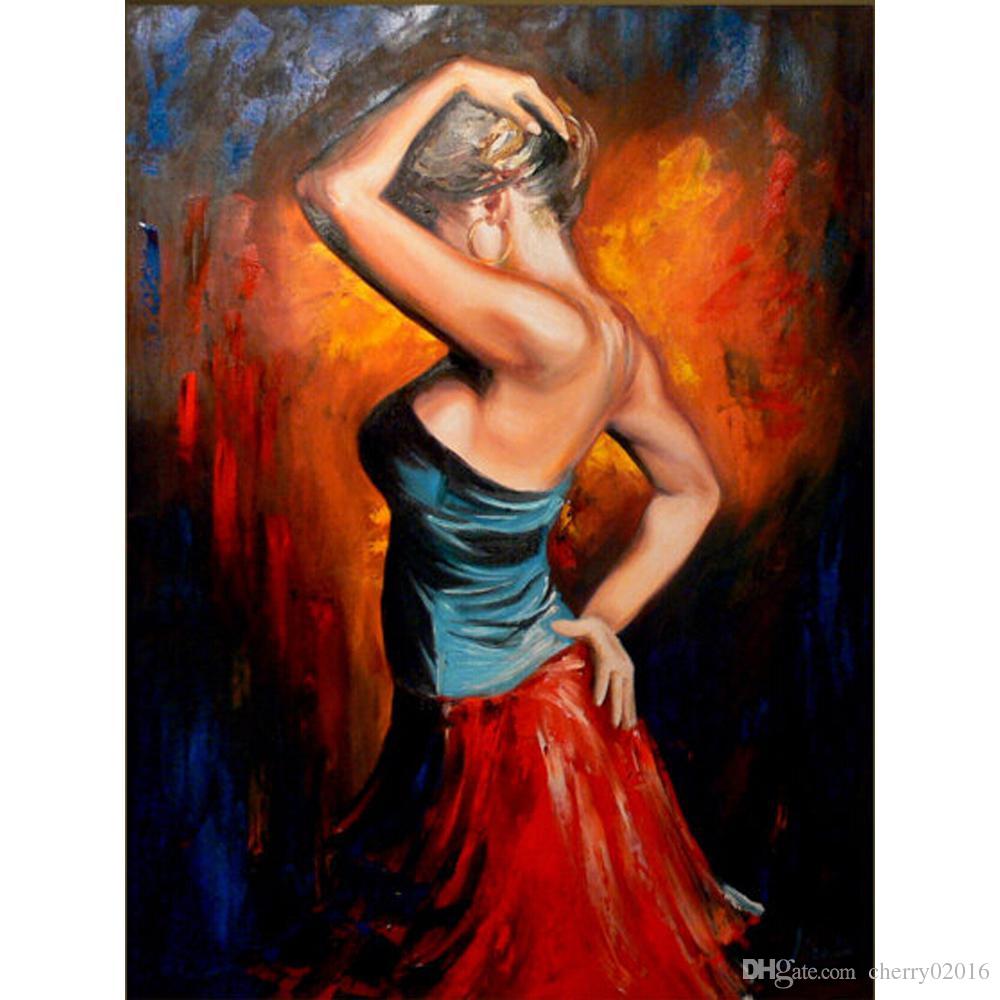 1000x1000 2018 Beautiful Oil Paintings Woman Dancer Flamenco Dancer Modern - Painting Of Woman Dancing