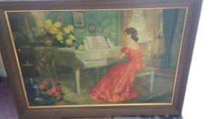 300x169 Lady In Red Dress Painting Dresses For Woman - Painting Of Woman In Red Dress Playing Piano