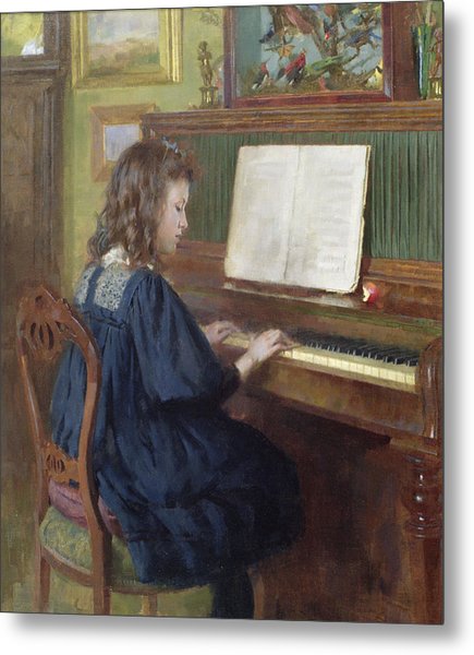 435x600 Piano Art Fine Art America - Painting Of Woman In Red Dress Playing Piano