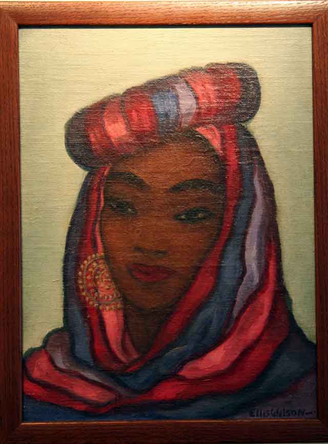 640x866 Ellis Wilson So Much To Paint - Painting Of Woman In Red Dress Playing Piano