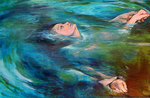 500x328 Narcissa's Painting - Painting Of Woman In Water