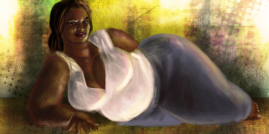 900x450 Woman Lying Down In Jeans Digital Art By David James - Painting Of Woman Lying Down