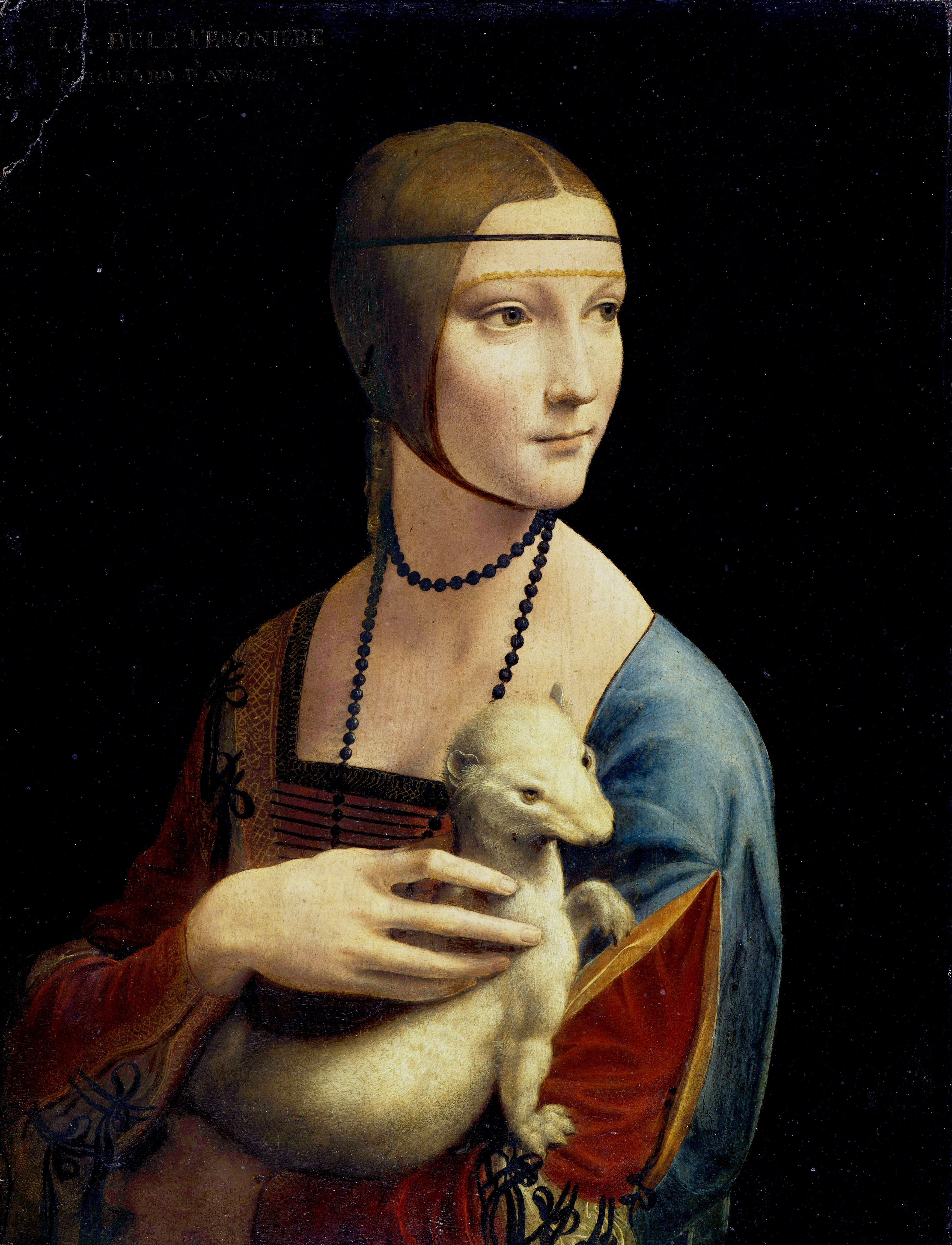 3488x4560 Lady With An Ermine - Painting Of Woman With Unibrow