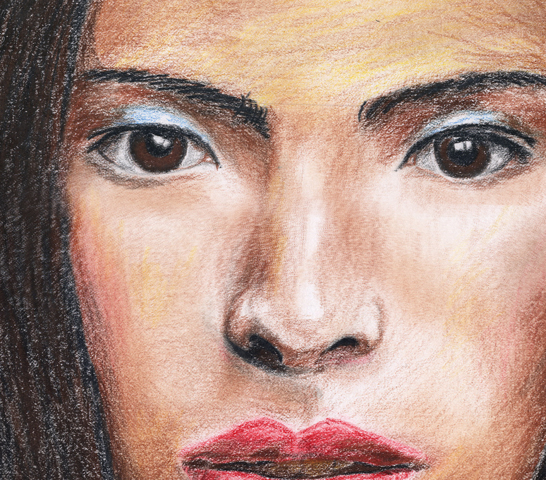 1092x960 Woman's Face - Painting Of Womans Face