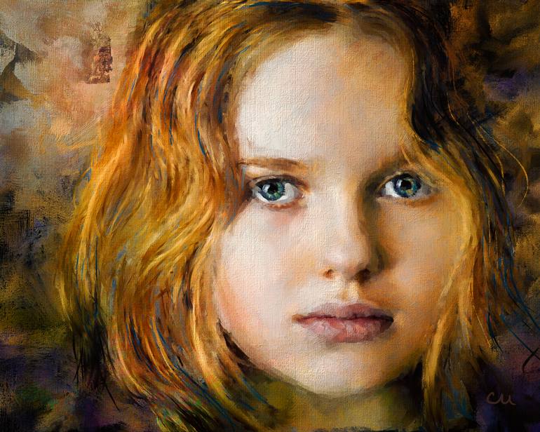 770x616 Saatchi Art Portrait Of A Young Girl Painting By Chuck Underwood - Painting Of Young Girl