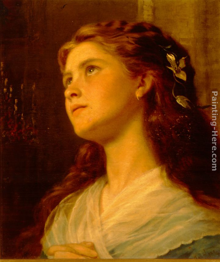 720x858 Sophie Gengembre Anderson Portrait Of A Young Girl Painting - Painting Of Young Girl