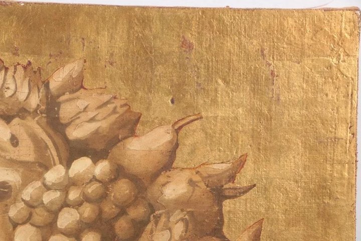 720x480 Fresco Painting On Burlap Titled Fruit Basket By Jacques Lamy - Painting On Burlap