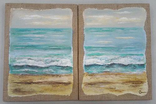 500x334 Marvelous Painting On Burlap Acrylic On Burlap Canvas Each - Painting On Burlap
