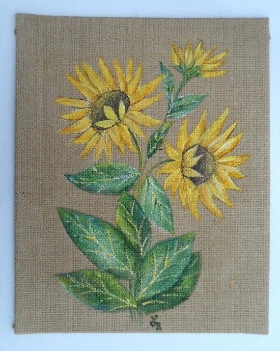 570x715 Sublime Painting On Burlap Sunflower Painting On Burlap Canvas - Painting On Burlap