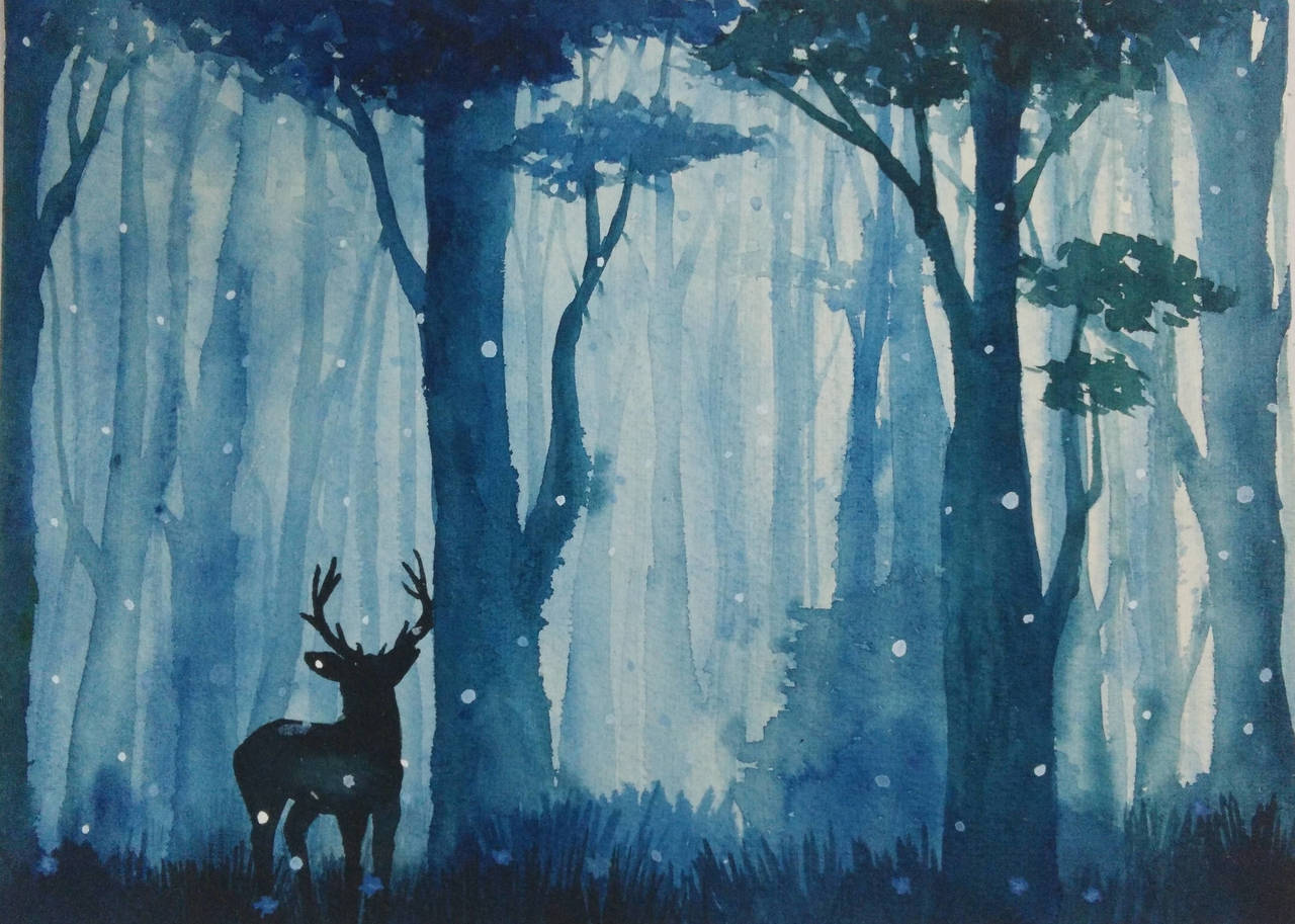 1280x913 Buy Dark View In Forest Handmade Painting By Nalini Tondwalkar - Painting On Dark Water