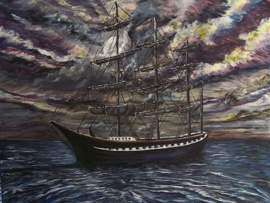 900x675 Deep Sleep On Dark Water Painting By Anna Gitchel - Painting On Dark Water