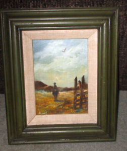 252x300 Ileen Aland Signed Oil Painting On Masonite - Painting On Masonite
