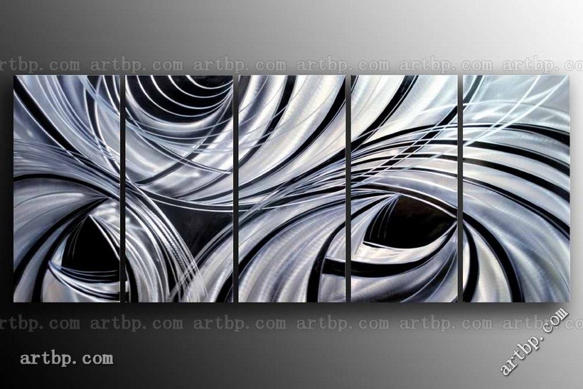 820x548 Gift Abstract Hand Painted Metal Wall Sculpture Office Home Art By - Painting On Metal Canvas