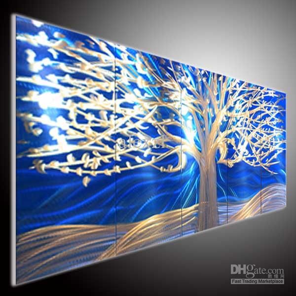 600x600 Metal Tree Modern Art Abstrtact Art Wall Oil Painting Canvas - Painting On Metal Canvas