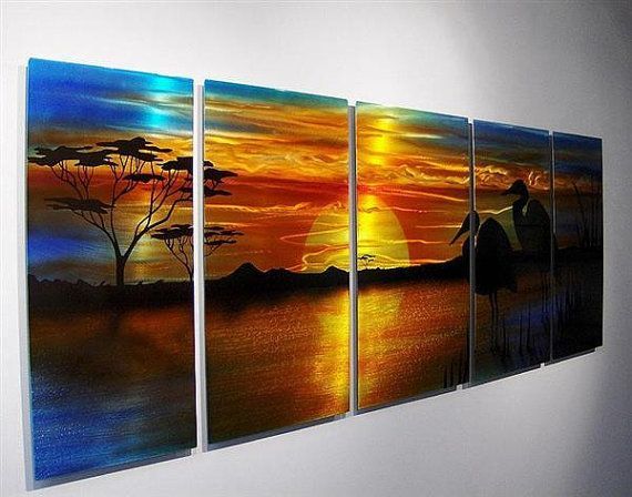 570x448 Cool Home Decor On Metal Wall Art, Abstract - Painting On Metal Canvas