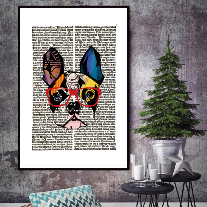 800x800 Nordic Animal Gentleman Cat Newspaper Vintage Dictionary Art Print - Painting On Newspaper Canvas