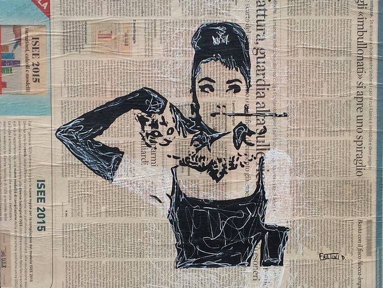770x579 Saatchi Art Colazione Da Tiffany Acrylic With Newspaper On Canvas - Painting On Newspaper Canvas