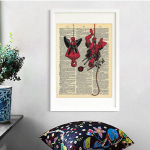 300x300 Us Creative Newspaper Style Canvas Print Wall Spiderman Amp Deadpool - Painting On Newspaper Canvas