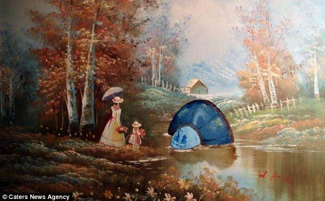 634x392 Artist Breathes New Life Into Old Paintings With Pop Art - Painting On Old Painting