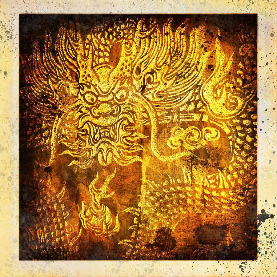 900x900 Dragon Painting On Old Paper Painting By Setsiri Silapasuwanchai - Painting On Old Painting