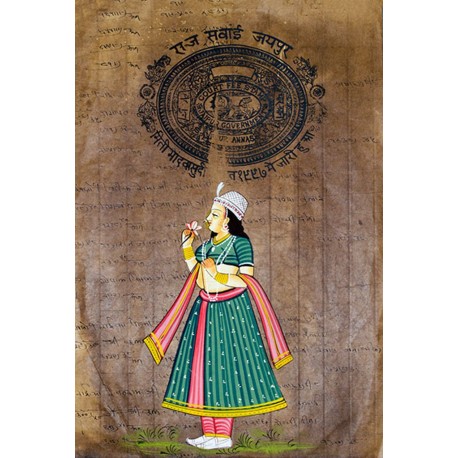 458x458 Indian Miniature Mughal Painting Stamp Paper - Painting On Old Painting