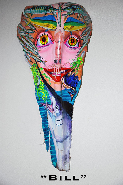 401x600 Louise Hallauer - Painting On Palm Tree Bark