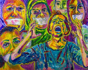 375x299 Saatchi Art We Won'T Shut Up Painting By Judith Carlin - Painting On Social Issues
