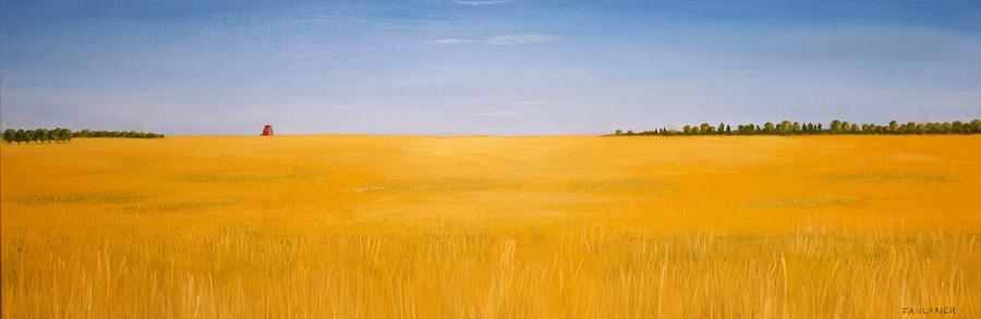 900x293 Prairie Wheat Field Painting By Gary Faulkner - Painting On The Prairies