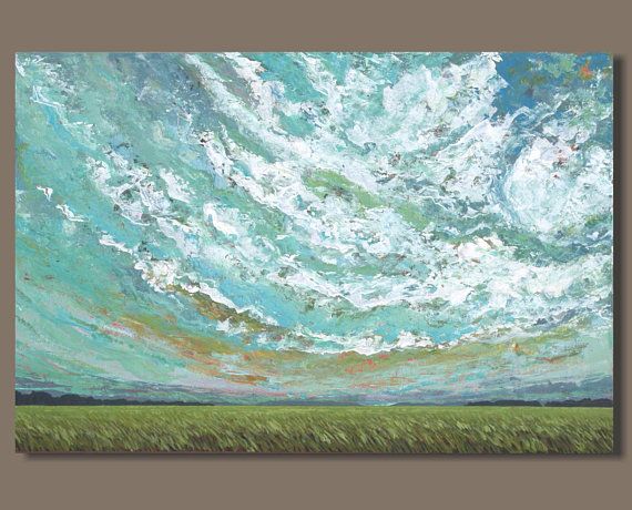 570x460 Abstract Sky Painting, Large Cloud Painting, Large Landscape - Painting On The Prairies
