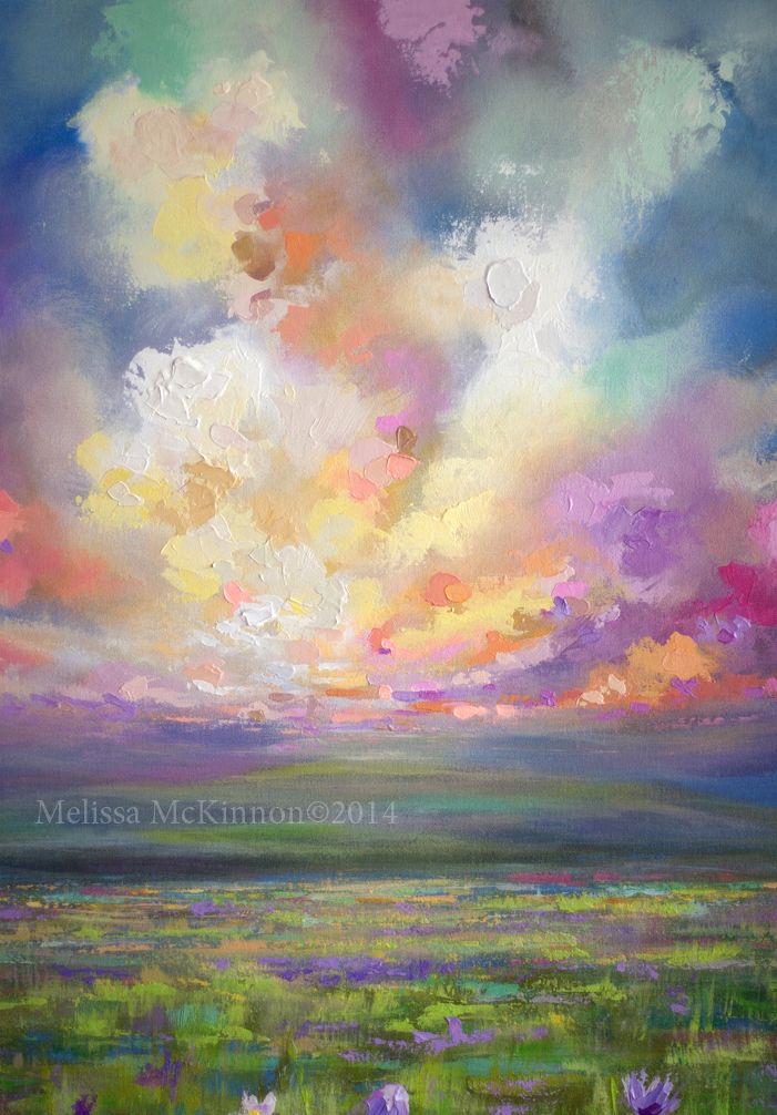 701x1006 Colourful Prairie And Big Sky Abstract Landscape Painting By - Painting On The Prairies
