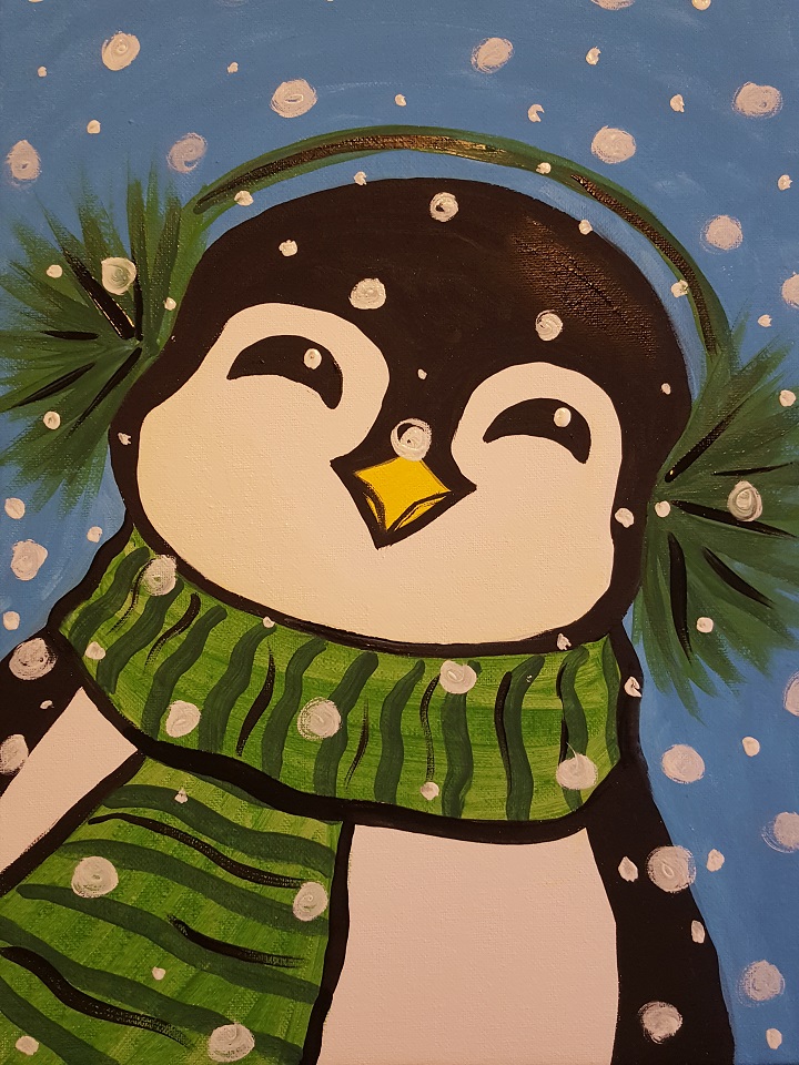 720x960 Little Happy Penguin - Painting On The Prairies