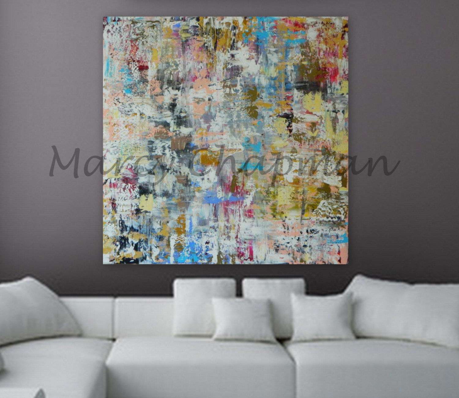 1500x1299 Xl, Large, Huge Abstract Painting 46 X 46 Unstretched Canvas - Painting On Unstretched Canvas