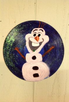 236x349 Hand Painted Snowman On Vinyl 45 Christmas Record - Painting On Vinyl Records