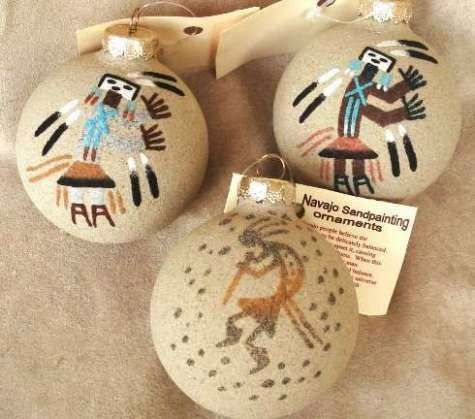 475x419 Navajo Sand Painted Southwest Christmas Ornament - Painting Ornaments