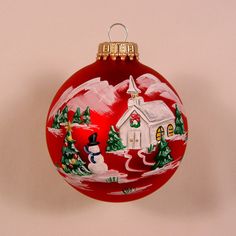 236x236 On A Blue Wine Glass 5 Hand Painted Burgundy Glass Ornament - Painting Ornaments