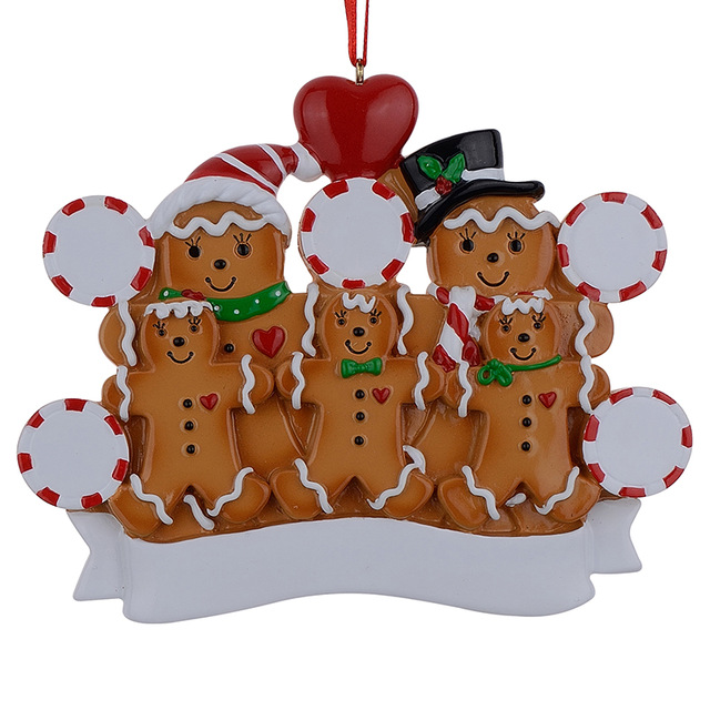 640x640 Maxora Gingerbread Family Of 5 Resin Hand Painting Christmas - Painting Ornaments