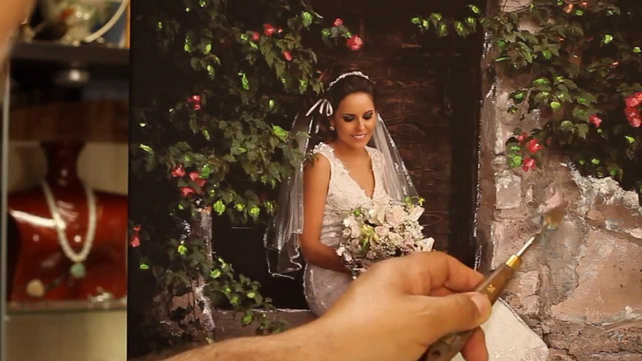 1280x720 Photos Into Oil Canvas Paintings Jacquez Art Amp Custom Framing - Painting Over A Printed Canvas