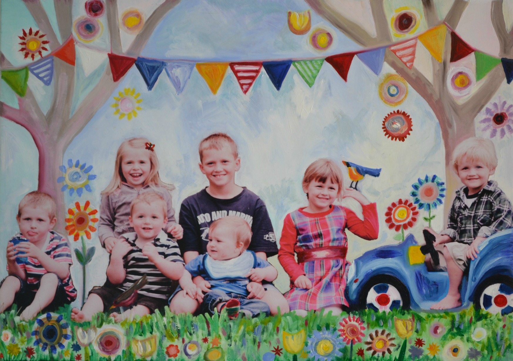 1746x1229 Painting The Green Dragonfly - Painting Over Canvas Photo